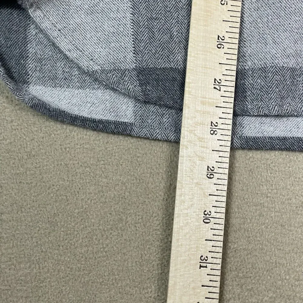 Omnigod Shirt‎ Mens 2 Gray Plaid Flannel Long Sleeve Cotton Made In Japan